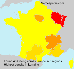Surname Gaeng in France Surname Gaeng in France
