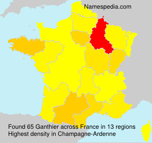 Surname Ganthier in France Surname Ganthier in France