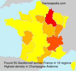 Surname Gardiennet in France Surname Gardiennet in France
