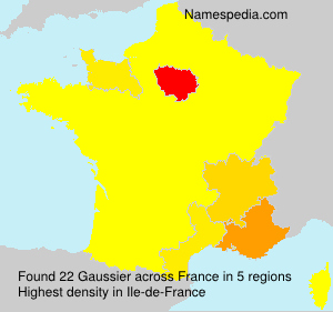 Surname Gaussier in France Surname Gaussier in France