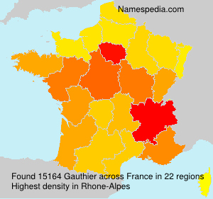Surname Gauthier in France Surname Gauthier in France