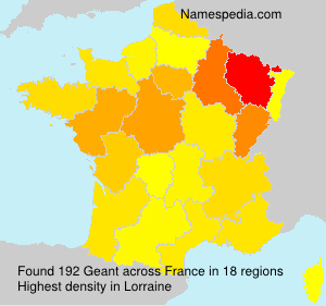 Surname Geant in France Surname Geant in France