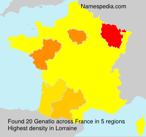 Surname Genatio in France Surname Genatio in France
