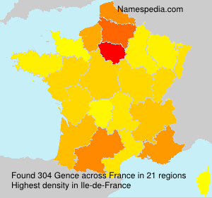 Surname Gence in France Surname Gence in France