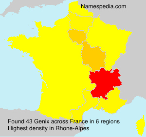 Surname Genix in France Surname Genix in France