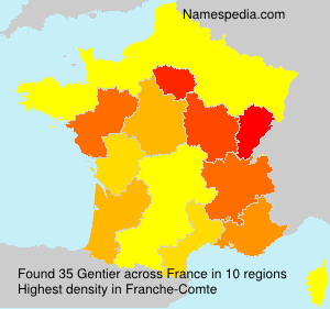 Surname Gentier in France Surname Gentier in France