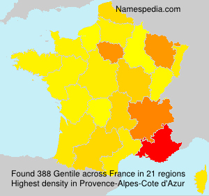 Surname Gentile in France Surname Gentile in France