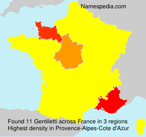 Surname Gentiletti in France Surname Gentiletti in France