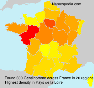 Surname Gentilhomme in France Surname Gentilhomme in France