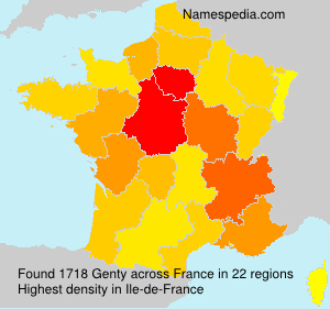 Surname Genty in France Surname Genty in France
