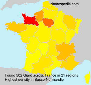 Surname Giard in France Surname Giard in France