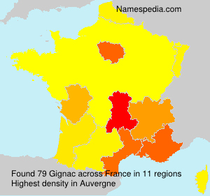 Surname Gignac in France Surname Gignac in France