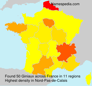 Surname Giniaux in France Surname Giniaux in France