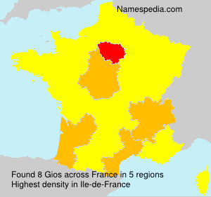 Surname Gios in France Surname Gios in France