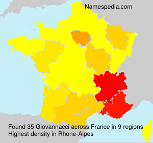 Surname Giovannacci in France Surname Giovannacci in France