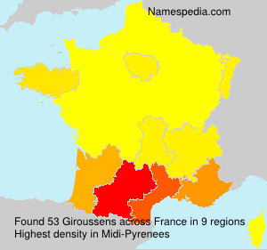 Surname Giroussens in France Surname Giroussens in France
