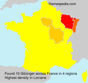 Surname Gitzinger in France Surname Gitzinger in France