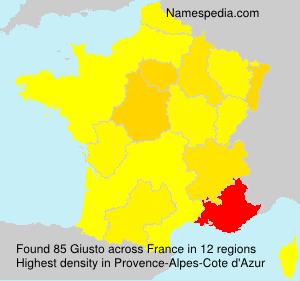 Surname Giusto in France Surname Giusto in France