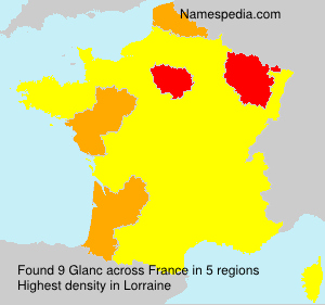 Surname Glanc in France Surname Glanc in France