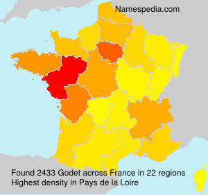 Surname Godet in France Surname Godet in France