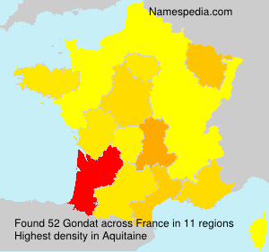 Surname Gondat in France Surname Gondat in France