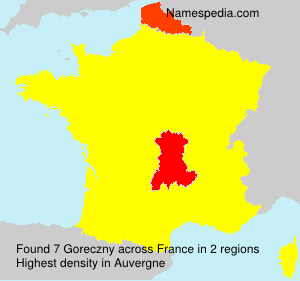 Surname Goreczny in France Surname Goreczny in France