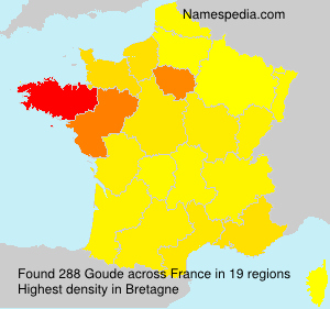 Surname Goude in France Surname Goude in France