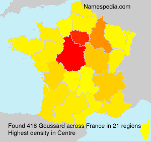 Surname Goussard in France Surname Goussard in France