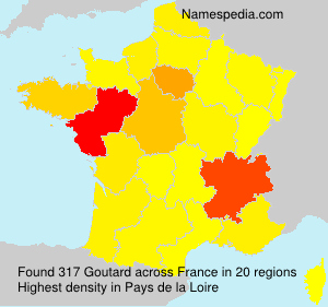 Surname Goutard in France Surname Goutard in France