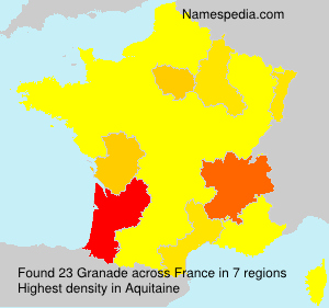 Surname Granade in France Surname Granade in France