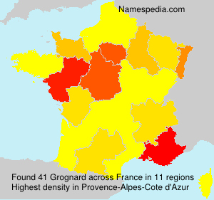 Surname Grognard in France Surname Grognard in France