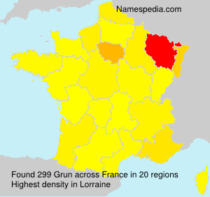 Surname Grun in France Surname Grun in France