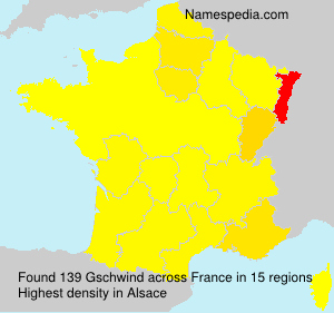 Surname Gschwind in France Surname Gschwind in France