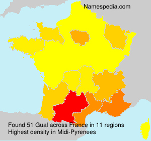 Surname Gual in France Surname Gual in France