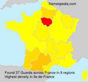 Surname Guarda in France Surname Guarda in France