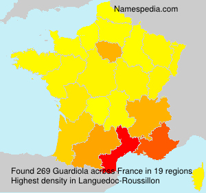 Surname Guardiola in France Surname Guardiola in France