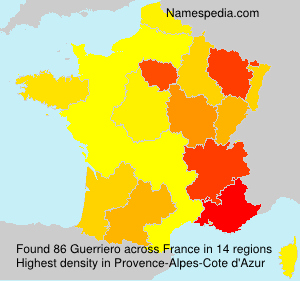 Surname Guerriero in France Surname Guerriero in France