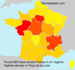 Surname Guet in France Surname Guet in France
