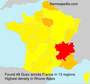 Surname Guex in France Surname Guex in France