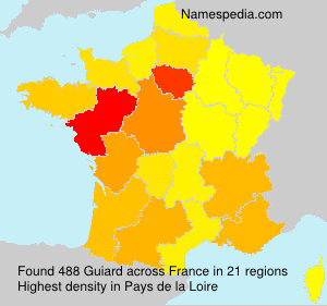 Surname Guiard in France Surname Guiard in France