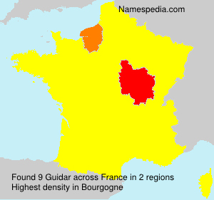 Surname Guidar in France Surname Guidar in France