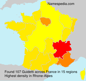 Surname Guidetti in France Surname Guidetti in France