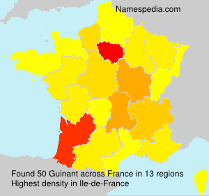 Surname Guinant in France Surname Guinant in France
