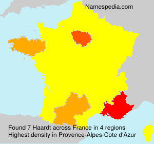 Surname Haardt in France Surname Haardt in France