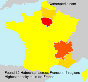 Surname Habechian in France Surname Habechian in France