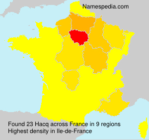 Surname Hacq in France Surname Hacq in France