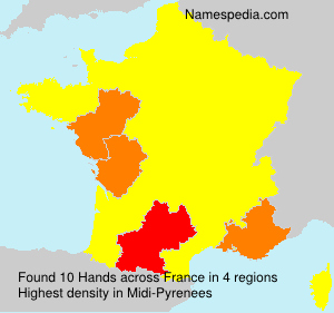 Surname Hands in France Surname Hands in France