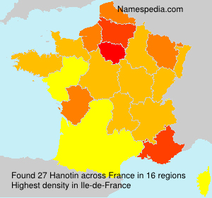 Surname Hanotin in France Surname Hanotin in France