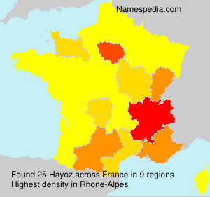 Surname Hayoz in France Surname Hayoz in France