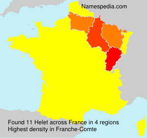 Surname Helet in France Surname Helet in France